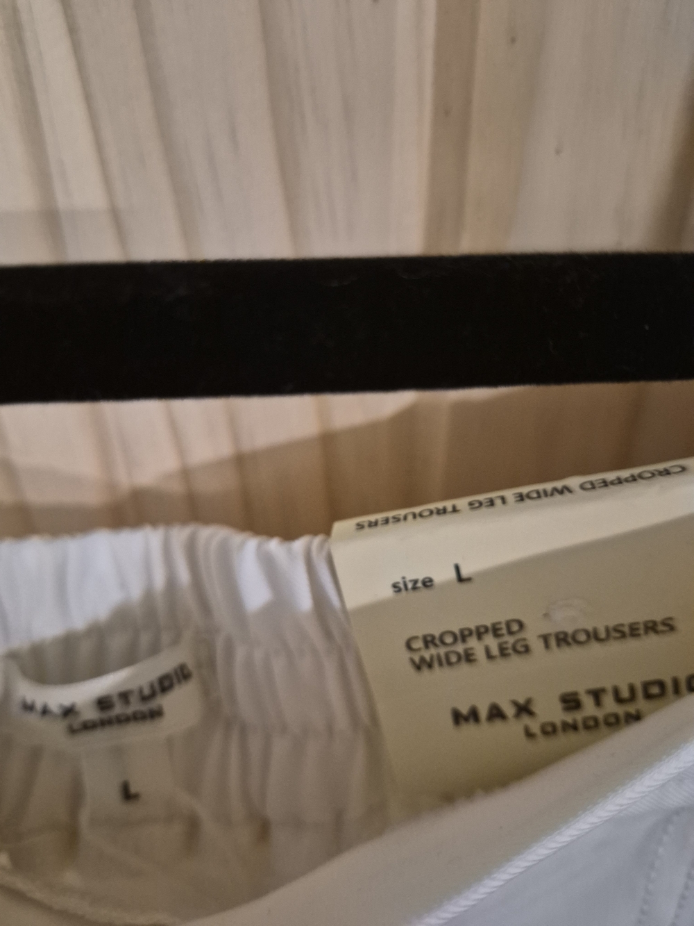 Max Studio Cream Wide-Leg Crop Pants - Picture 2 of 2